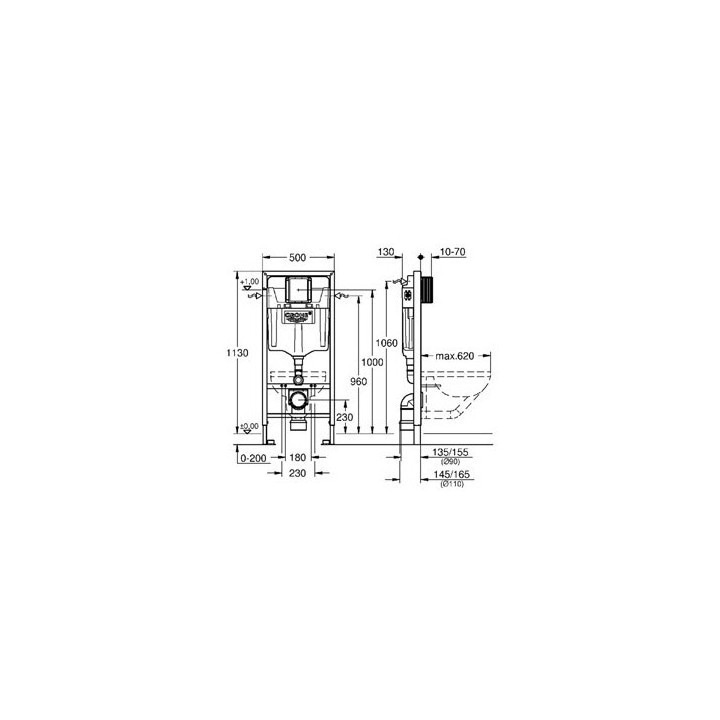 Stelaż podtynkowy Grohe Fresh Rapid SL Skate Cosmopolitan 5w1 do WC wiszącego - promocja 5:1- sanitbuy.pl