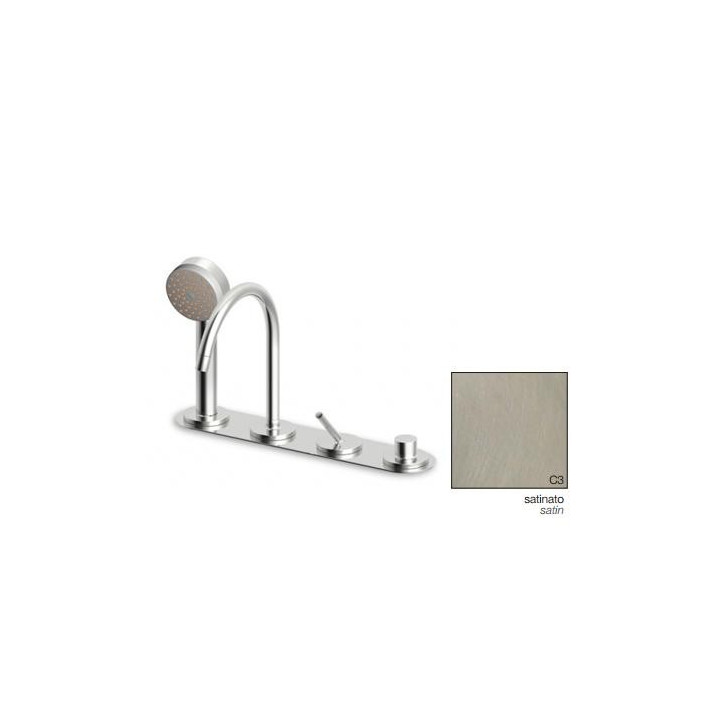 Bateria wannowa Zucchetti Isystick 4-otworowa, obrotowa wylewka, chrom- sanitbuy.pl
