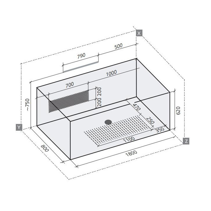 Wanna prostokątna Ruben Kendo biała, 180 x 80 x 45 cm, system hydromasażu Kenzo- sanitbuy.pl