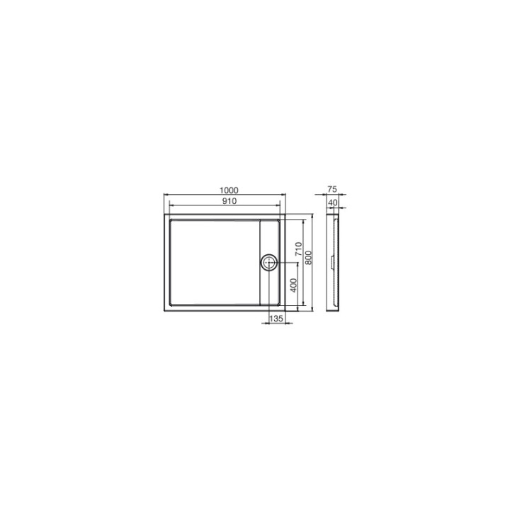 Ablaufgarnitur für duschwanne Roca granada Flat 140x80x4 cm- sanitbuy.pl