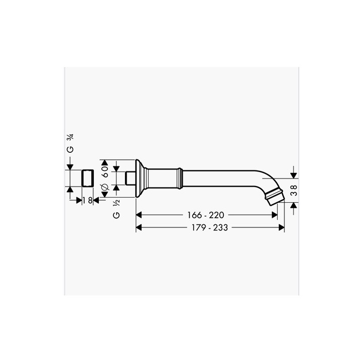 Wylewka wannowa DN20 Axor Montreux- sanitbuy.pl