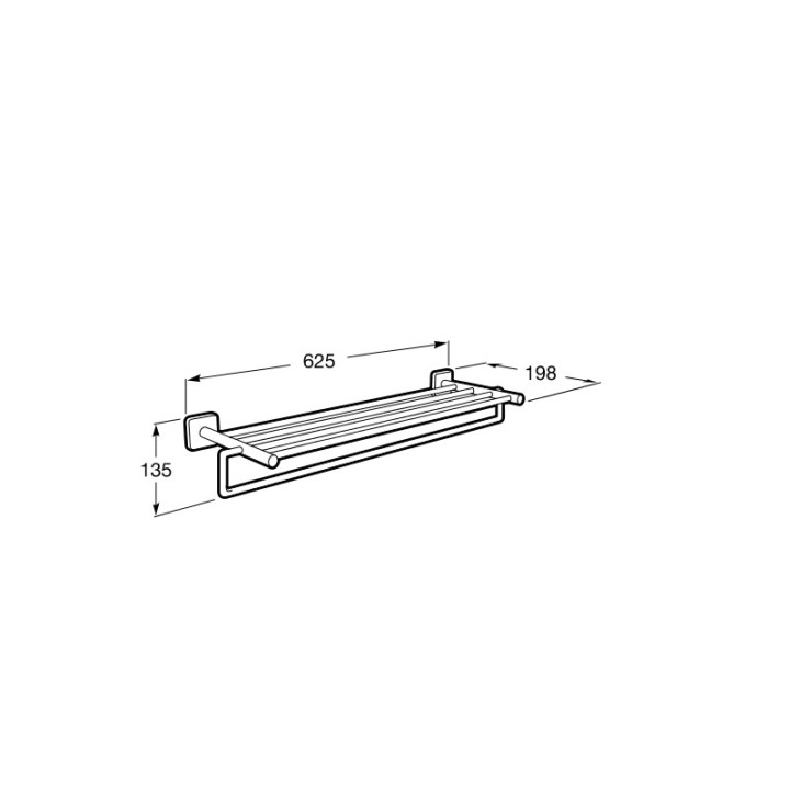 Ablage zur Wandmontage mit Halter Roca Victoria błyszcząca, szer. 625 mm- sanitbuy.pl