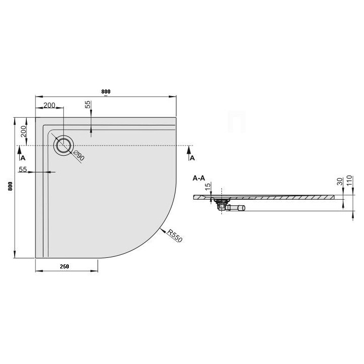 Duschwanne Sanplast Space Line BP/SPACE 100x100x3 cm- sanitbuy.pl