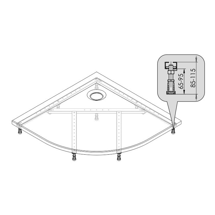 Gestell do der Duschwanne Sanplast STS-088 wys. 85 - 115 mm- sanitbuy.pl