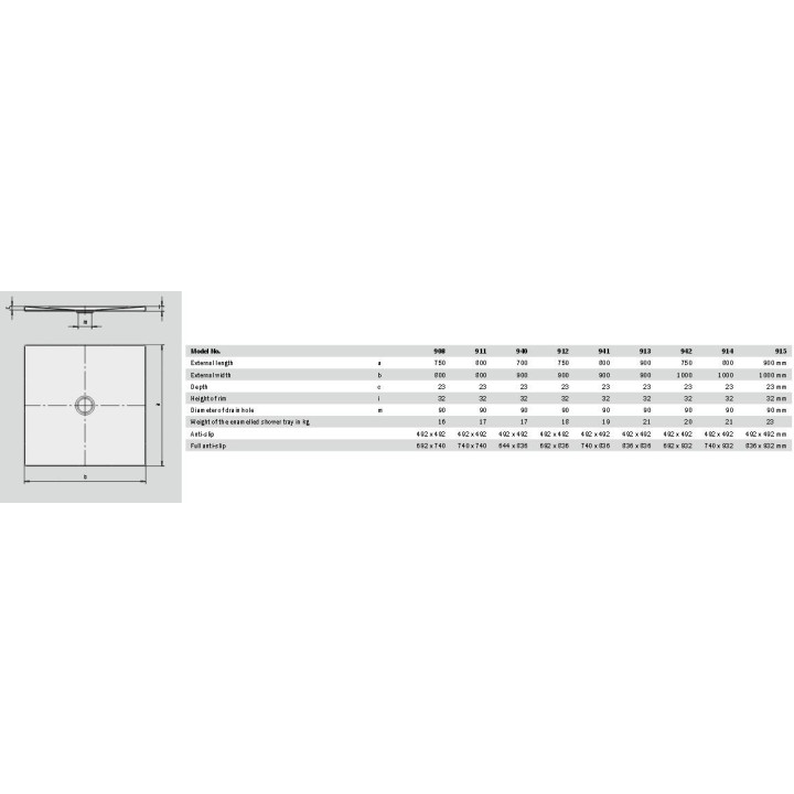 Duschwanne rechteckig Kaldewei Scona 90 x 75 x 3,2 cm, weiß, Montagerahmen FR/ESR II - sanitbuy.pl