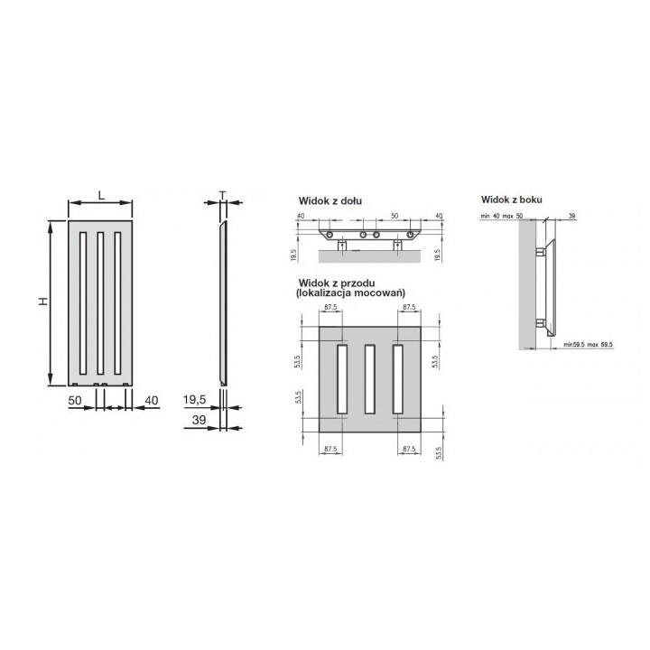 Grzejnik Zehnder Metropolitan MET 80,5 x 40 cm - weiß- sanitbuy.pl