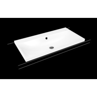 Waschtisch zur Wandmontage Kaldewei Puro 60 x 46 x 12 cm, weiß, Hahnloch, z Überlauf, powierzchnia uszlachetniona- sanitbuy.pl