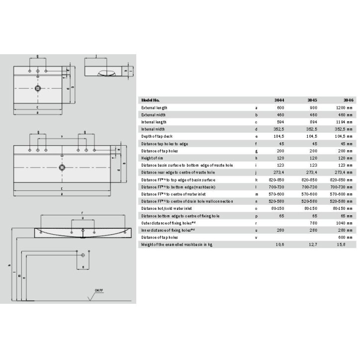 Waschtisch zur Wandmontage Kaldewei Silenio 600 x 460 x 120 mm, weiß, z Überlauf, powierzchnia uszlachetniona- sanitbuy.pl