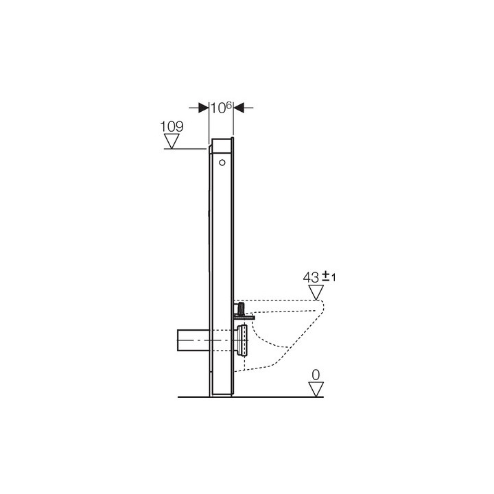 Hygiene set Geberit Monolith Plus do WC wiszącego, Glas weiß/aluminium, H114, Halterung 18 cm- sanitbuy.pl
