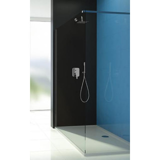 Parawan/Wand Sanplast P/TX5b WALK-IN 80 x 190 cm, W15, glänzend silbern, przezroczysty/Sitodruk, GalssProtect- sanitbuy.pl
