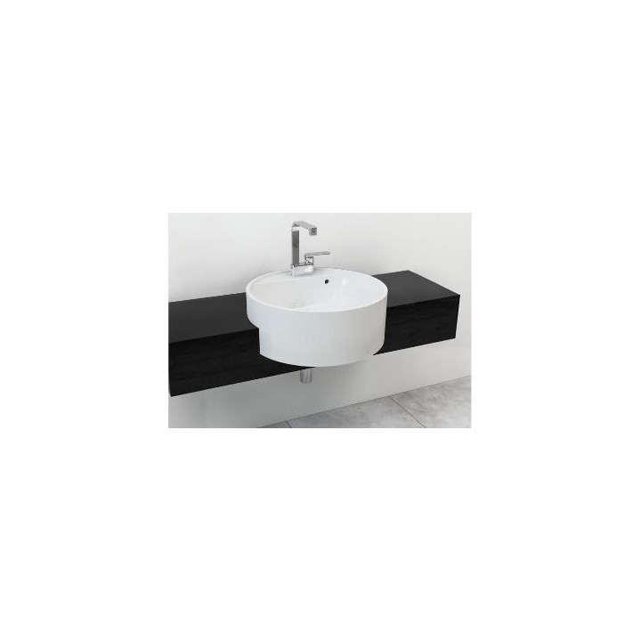 Ablage pod umywalki półblatowe Flaminia Twin Set 42, 250-80 x 40 x 20 cm, schwarz Glanz, Material: pietraluce- sanitbuy.pl