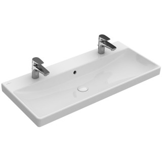 Waschtisch mit unterschrank, rechteckig Villeroy & Boch weiß Alpin, 100 x 47 x 16,5 cm, ohne Überlauf, 2 otwory na baterię- sani
