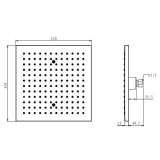 Kopfbrause quadratisch Omnires 25x25 - sanitbuy.pl