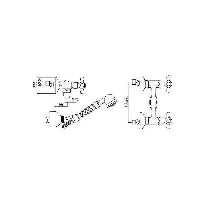Wand-brausearmatur Paffoni Iris- sanitbuy.pl