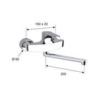 Waschtischarmatur zur wandmontage Daniel Omega- sanitbuy.pl