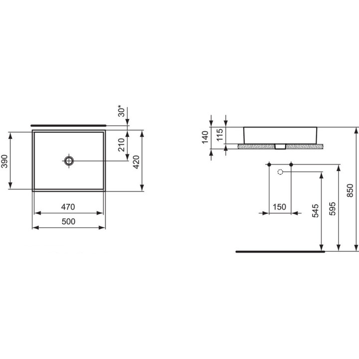 Ideal Standard Strada Aufsatzwaschtisch 50x42cm weiß- sanitbuy.pl