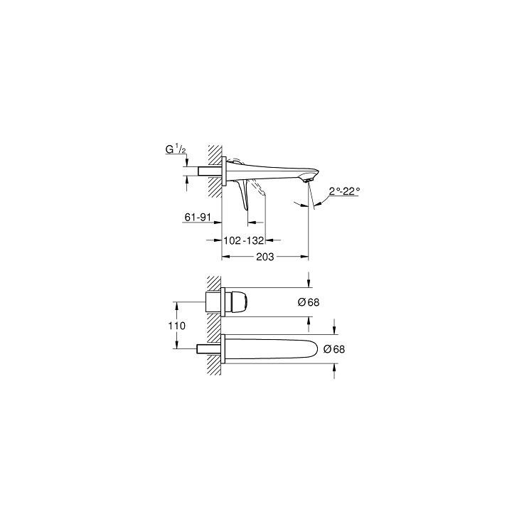 Waschtischarmatur mit 2-Anschlüssen Grohe Eurostyle Rozmiar M- sanitbuy.pl