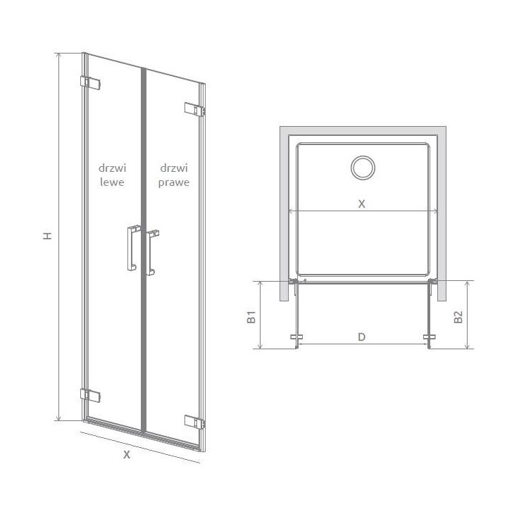 Tür wnękowe 40 cm rechts Glas transparent Radaway Arta DWD  - sanitbuy.pl