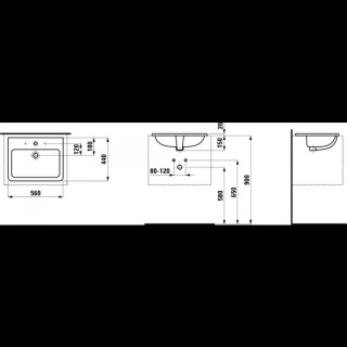 Unterbauwaschtisch 625 x 450 mm szkliwiony spód umywalki weiß Laufen Pro S- sanitbuy.pl
