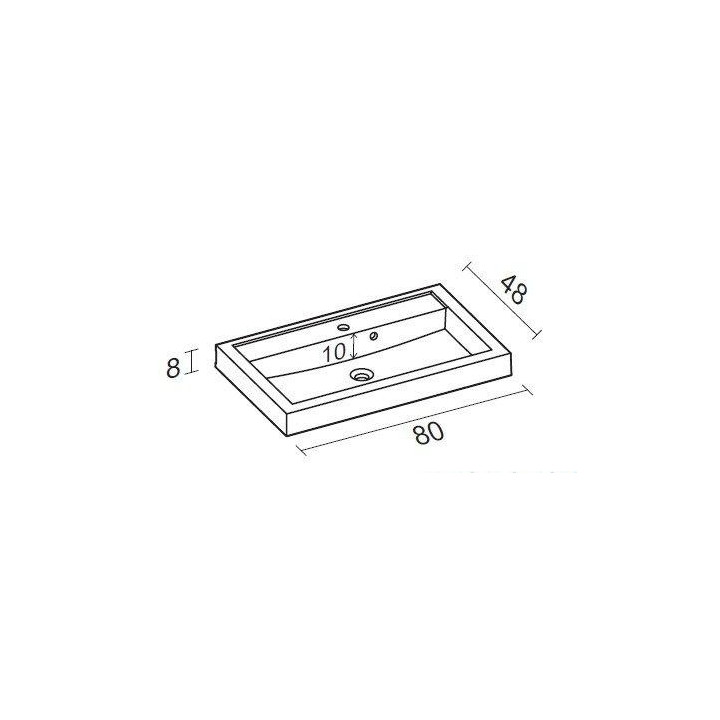 Waschtisch z marmuru syntetycznego 80x48 Riho Bologna- sanitbuy.pl