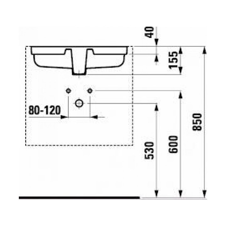 Unterbauwaschtisch 535 x 360 mm ohne Hahnloch weiß Laufen LIVING CITY - sanitbuy.pl