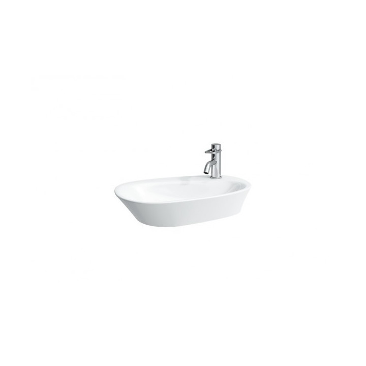 Aufsatzwaschtisch mit Ablage 600 x 400 weiß z otw. na baterię weiß- sanitbuy.pl