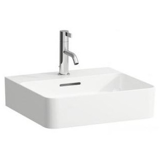 Waschtisch ścienno-Aufsatz 450 x 420 mm SaphirKeramik mit Hahnloch weiß- sanitbuy.pl