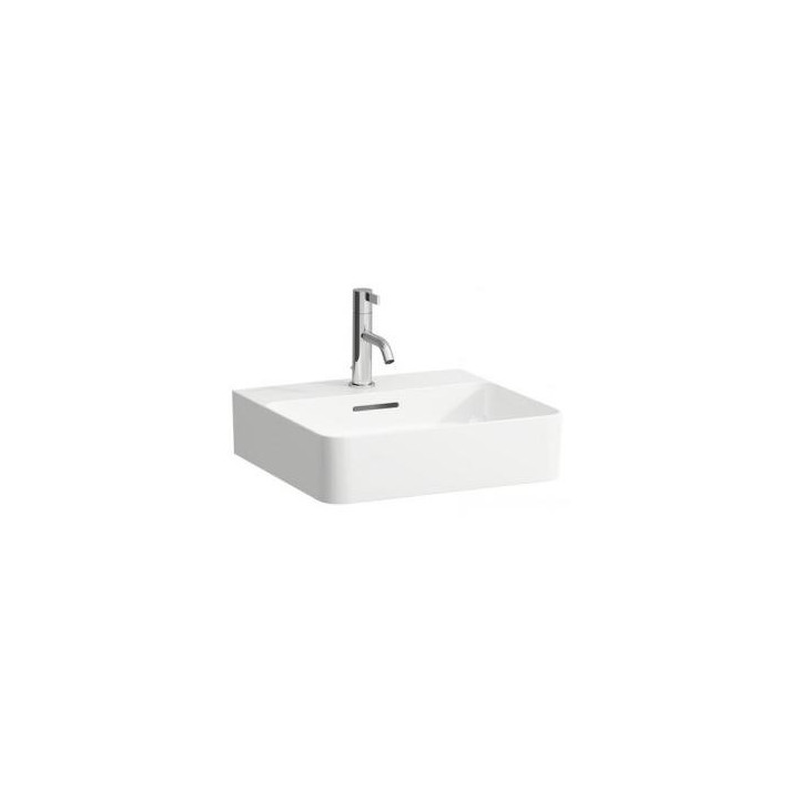 Waschtisch ścienno-Aufsatz 450 x 420 mm SaphirKeramik mit Hahnloch weiß- sanitbuy.pl