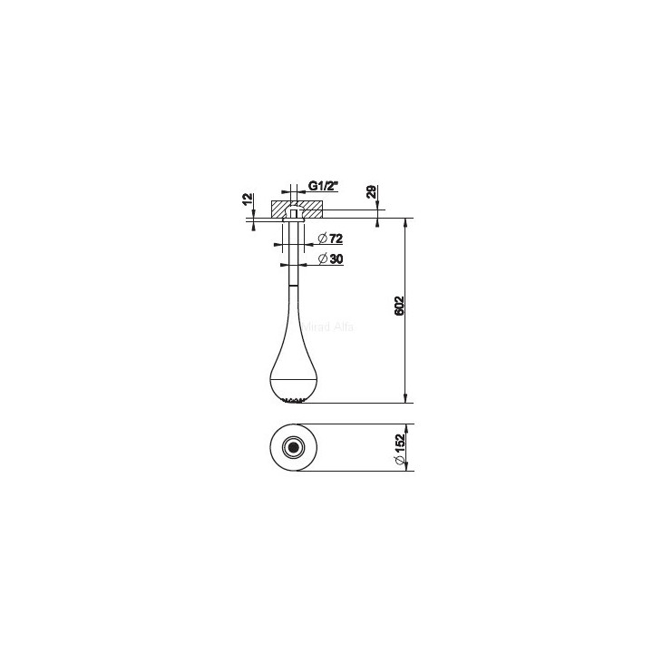 Horná sprcha Gessi Goccia dĺžka 602mm chróm- sanitbuy.pl
