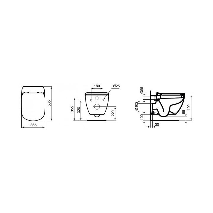 Závesné wc wc Ideal Standard Tesi biela- sanitbuy.pl