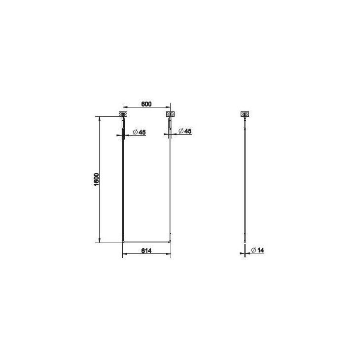 Držák ručníku sufitowy Gessi Goccia chróm rozteč 45cm, výška 160cm- sanitbuy.pl