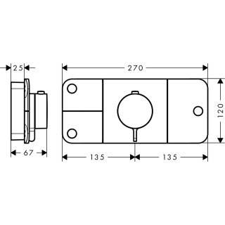 Modul s termostatom Hansgrohe Axor One podomietkový do 3 odbiorników vrchná sada, chróm- sanitbuy.pl