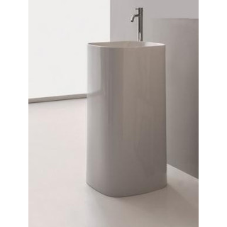 Umývadlo na stěnu Scarabeo Moon 90x45cm biela bez prepadu, s otvorom na baterie - sanitbuy.pl