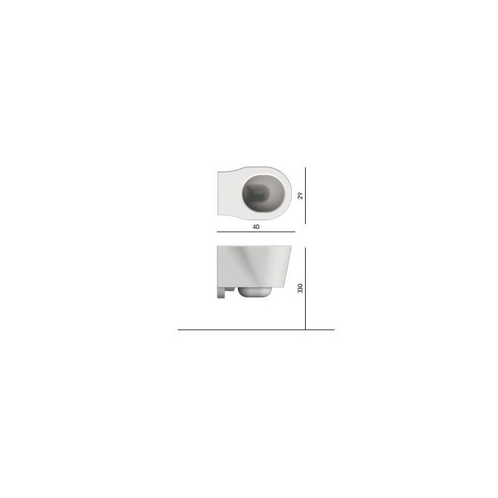 Misa WC Závěsná Scarabeo Bucket 40x29cm biela- sanitbuy.pl