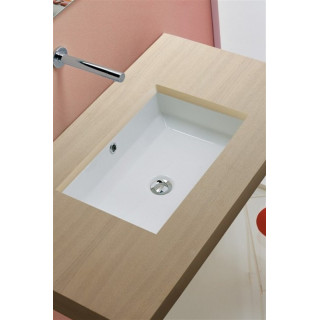 Zápustné umývadlo Scarabeo Gaia-Tech-Miky 87,5x39,5 cm, z prepadom, bez otvoru na baterie, biela- sanitbuy.pl