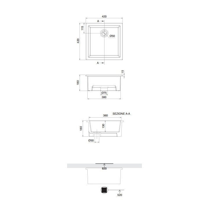 Umývadlo pod dosku Scarabeo Gaia-Tech-Miky 54,5x36 cm, z prepadom, bez otvoru na baterie, biela- sanitbuy.pl