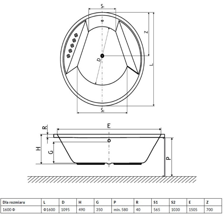 Vaňa Excellent Great Arc Oválna 160 cm akrylátová, biela- sanitbuy.pl