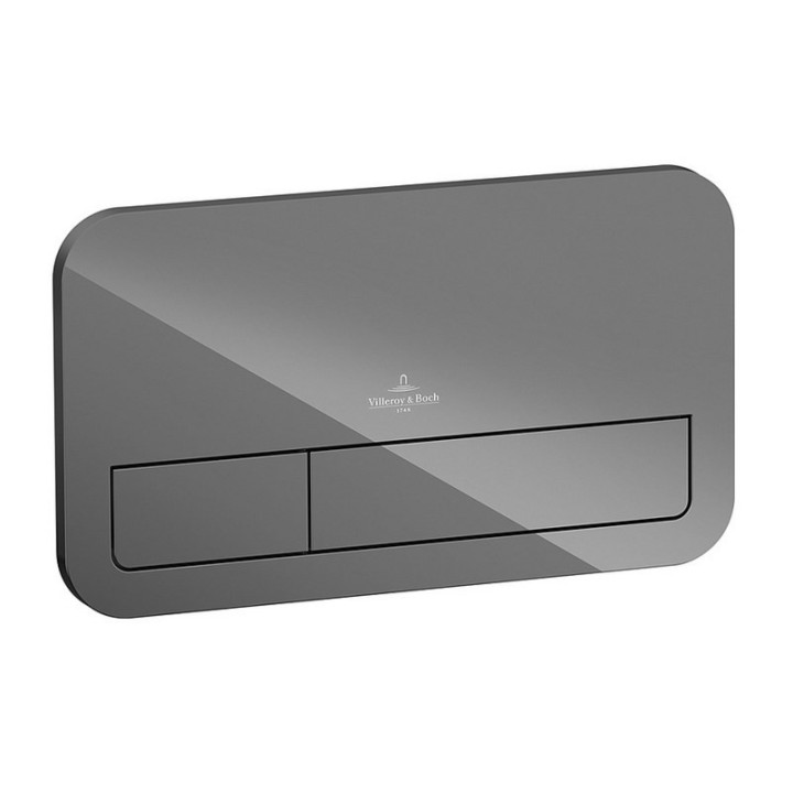 Ovládacie tlačidlo Villeroy&Boch ViConnect Glass, Glossy Grey, 26.9 x 16 cm, 2 zakresowy- sanitbuy.pl