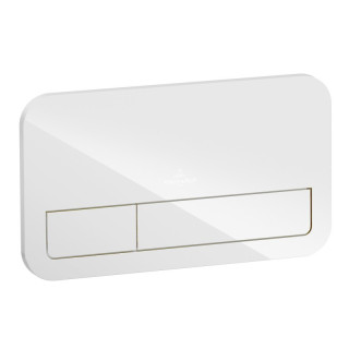 Ovládacie tlačidlo Villeroy&Boch ViConnect Glass, Glossy White, 26.9 x 16 cm, 2 zakresowy- sanitbuy.pl