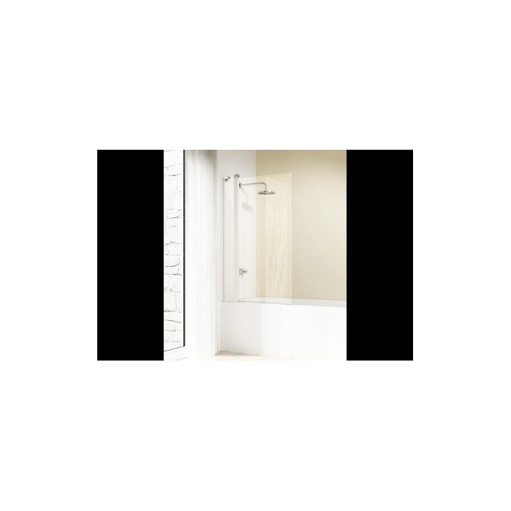 Vaňová zástena Huppe Design Pure dvojdielny - 95/150 biely Sklo číre Anti-Plaque- sanitbuy.pl