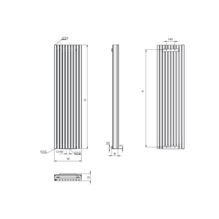 Radiátor Enix Santos (ST) 37,6x180 cm - farba štandardný- sanitbuy.pl