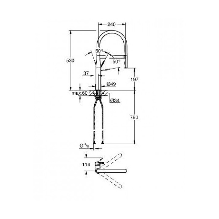 Drezová batéria Grohe Essence páková 1/2" chróm - sanitbuy.pl