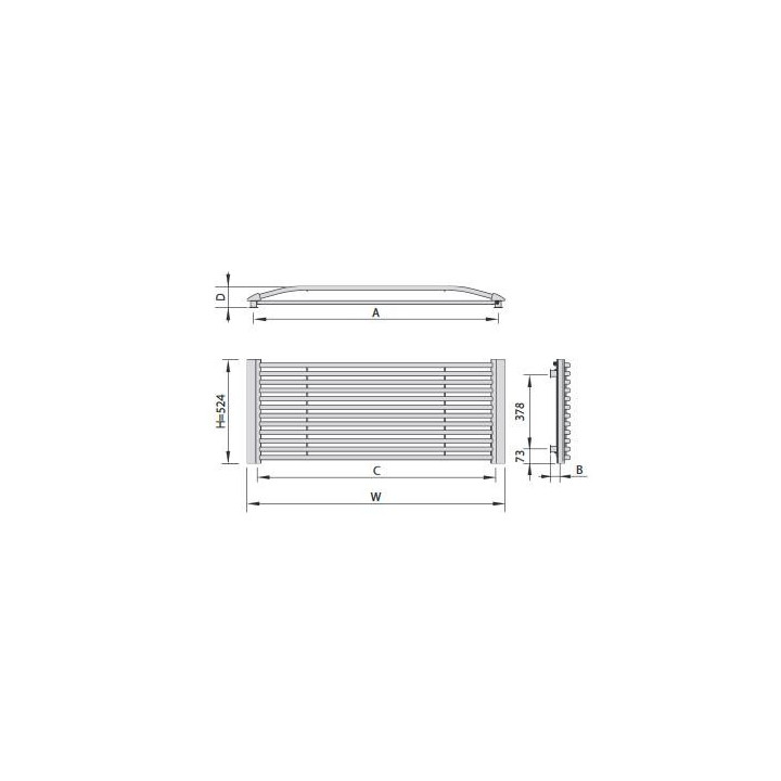 Radiátor Enix Capri (C) 73,4x174,4 cm - bronz metalic- sanitbuy.pl