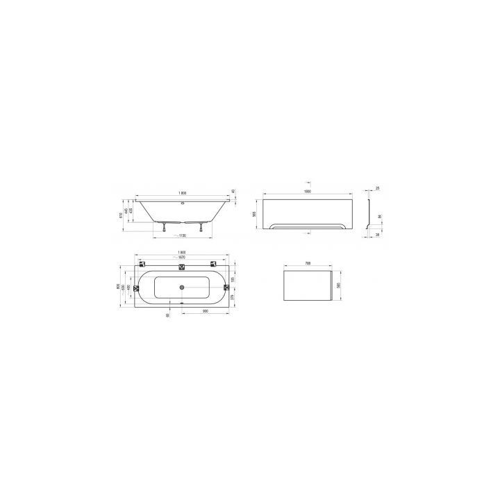 Vaňa obdĺžniková Ravak You 185x85 cm biela- sanitbuy.pl