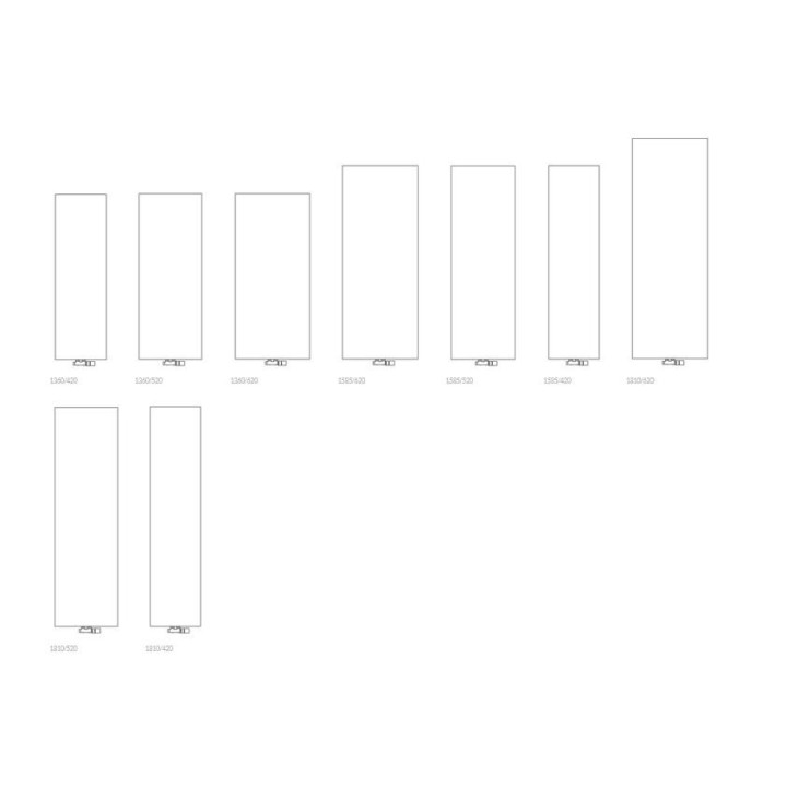 Radiátor Terma Case 138,5x50 cm, v súprave zaworowym i głowicą termostatickou - biela/ barva- sanitbuy.pl