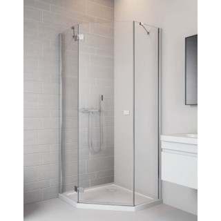 Sprchový kút 80x80cm Radaway Essenza New PTJ päťuholníkový, ľavé sklo číre - sanitbuy.pl