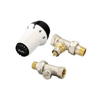 Súprava s termostatom Danfoss RA-N rohový s hlavicou Panda - nikel/ biely - sanitbuy.pl