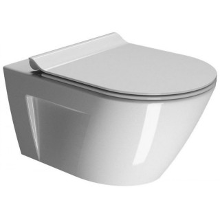 Misa WC GSI Norm 55x36cm Závěsná bez splachovacieho kruhu s pozvoľným sklápaním sedadlo + Súprava mocujący, biela- sanitbuy.pl