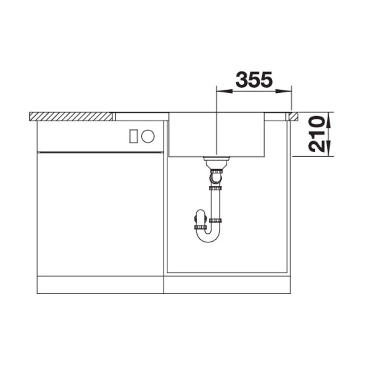 Drez oceľový jednokomorowy Blanco Andano XL 6 S-IF 100x50 cm ľavé komora, z ociekaczem, s automatickým uzáverom i z akcesoriami,