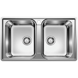 Drez oceľový 2-komorowy Blanco Lemis 8 S-IF 116x50 cm z ociekaczem, leštená oceľ - sanitbuy.pl